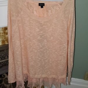 Torrid Lace Back Peachy Sweater, size 1